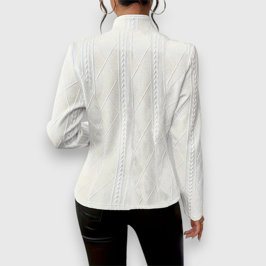 Loretta | Cardigan texturé boutonné sur le devant au style intemporel