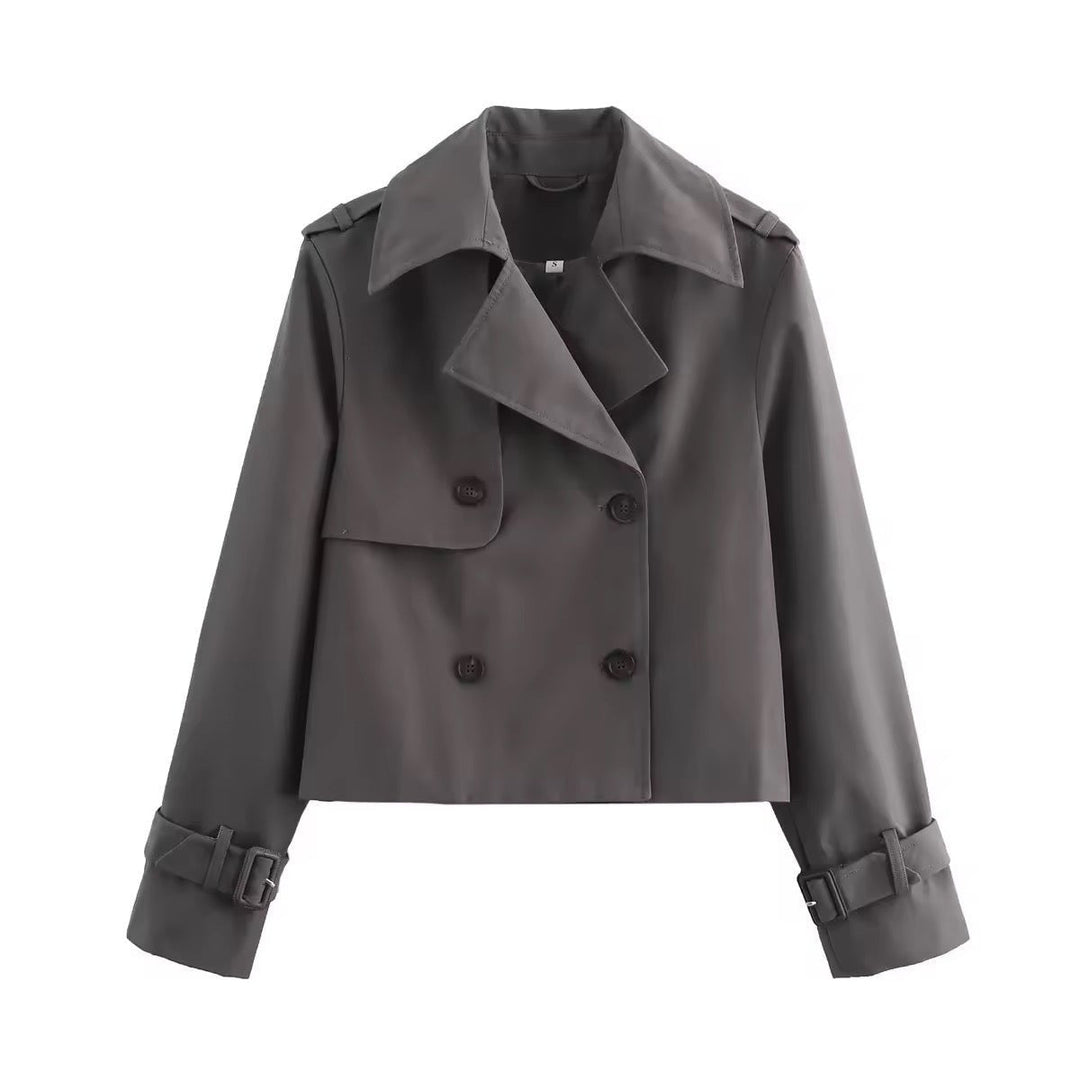 Eugenia | Trench-coat court chic à double boutonnage