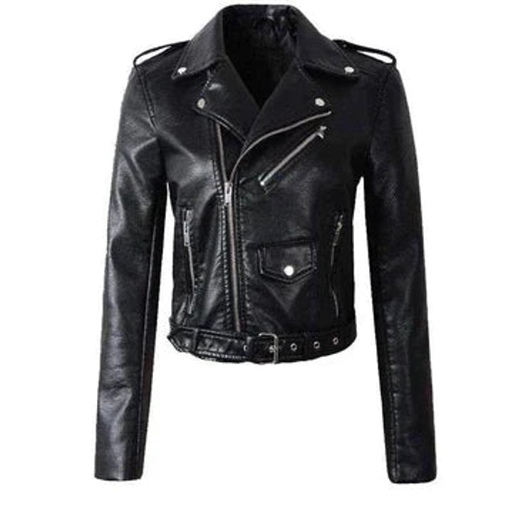 Rachel | Veste de motard courte ceinturée