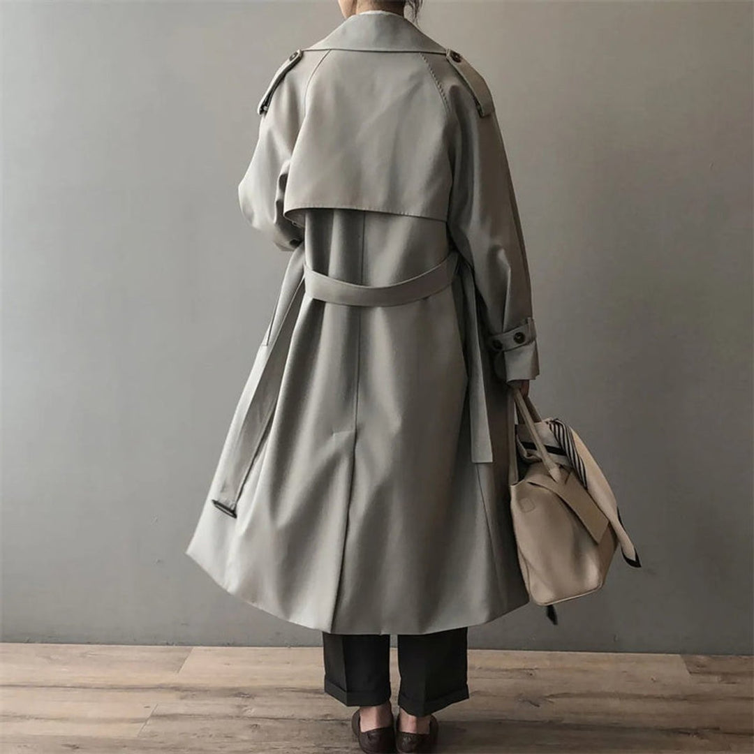 Katherine | Trench-coat long élégant à double boutonnage et ceinturé