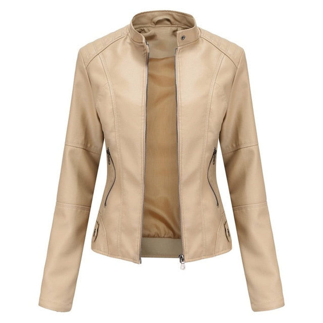 Helen | Veste motard élégante à col montant