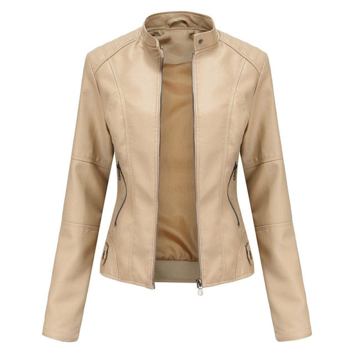 Helen | Veste motard élégante à col montant