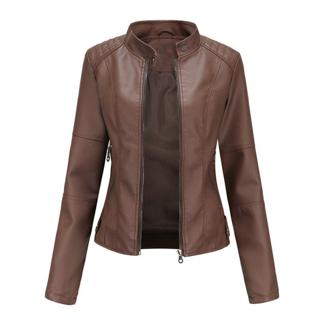 Helen | Veste motard élégante à col montant