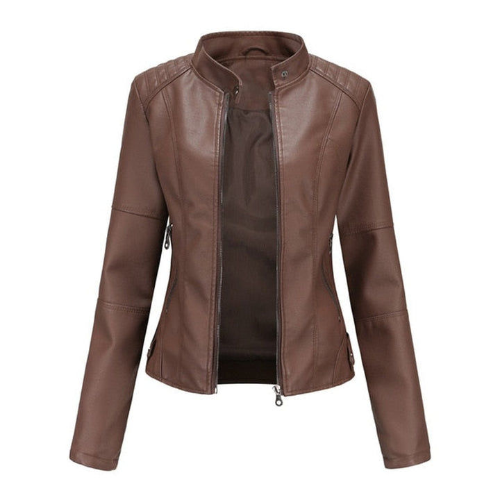 Helen | Veste motard élégante à col montant