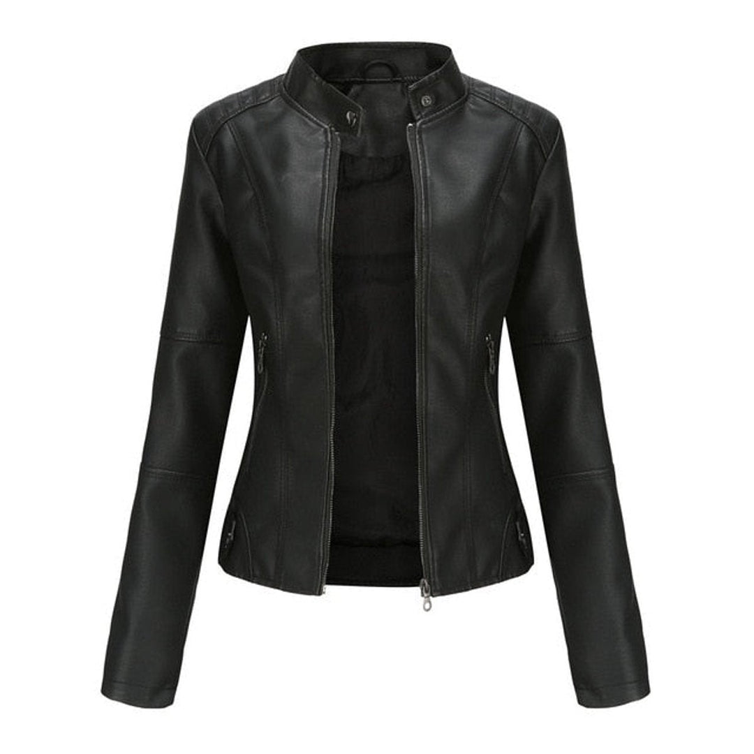 Helen | Veste motard élégante à col montant