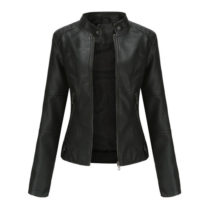 Helen | Veste motard élégante à col montant
