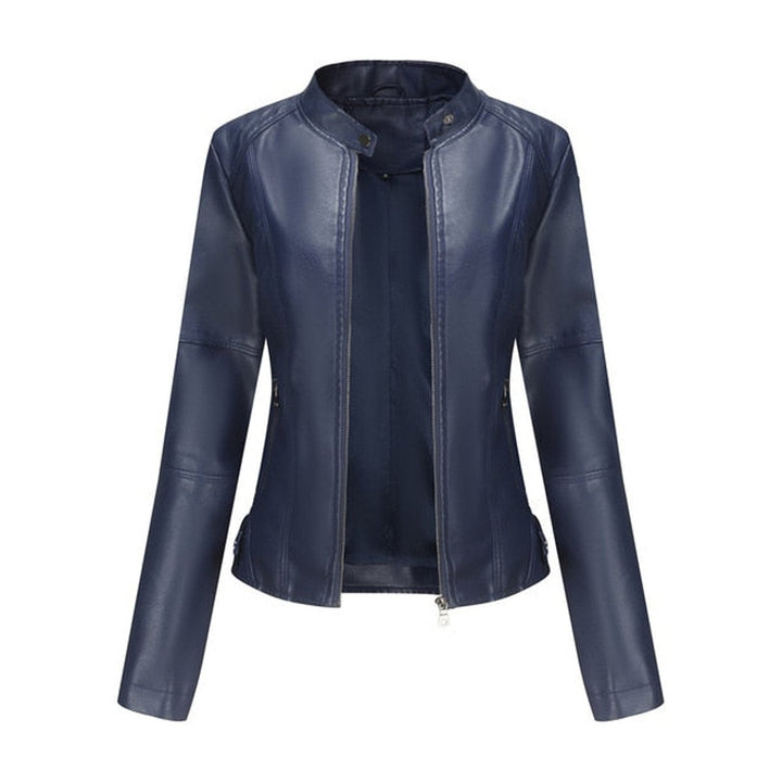 Helen | Veste motard élégante à col montant