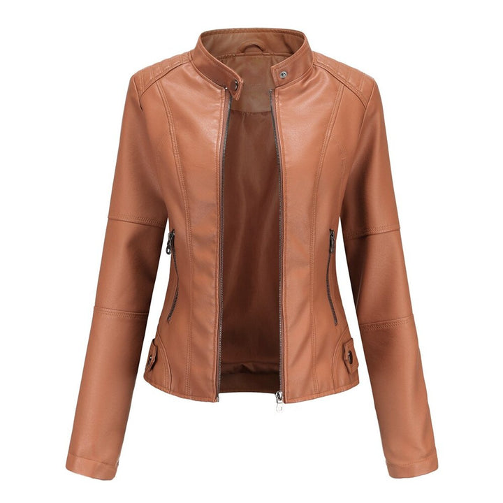 Helen | Veste motard élégante à col montant