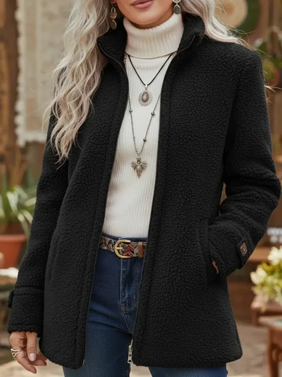 Patricia | Manteau douillet zippé à col montant