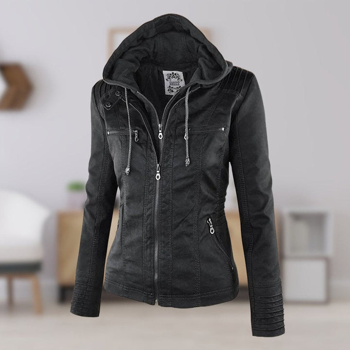 Lucinda | Veste moto à capuche avec capuche amovible
