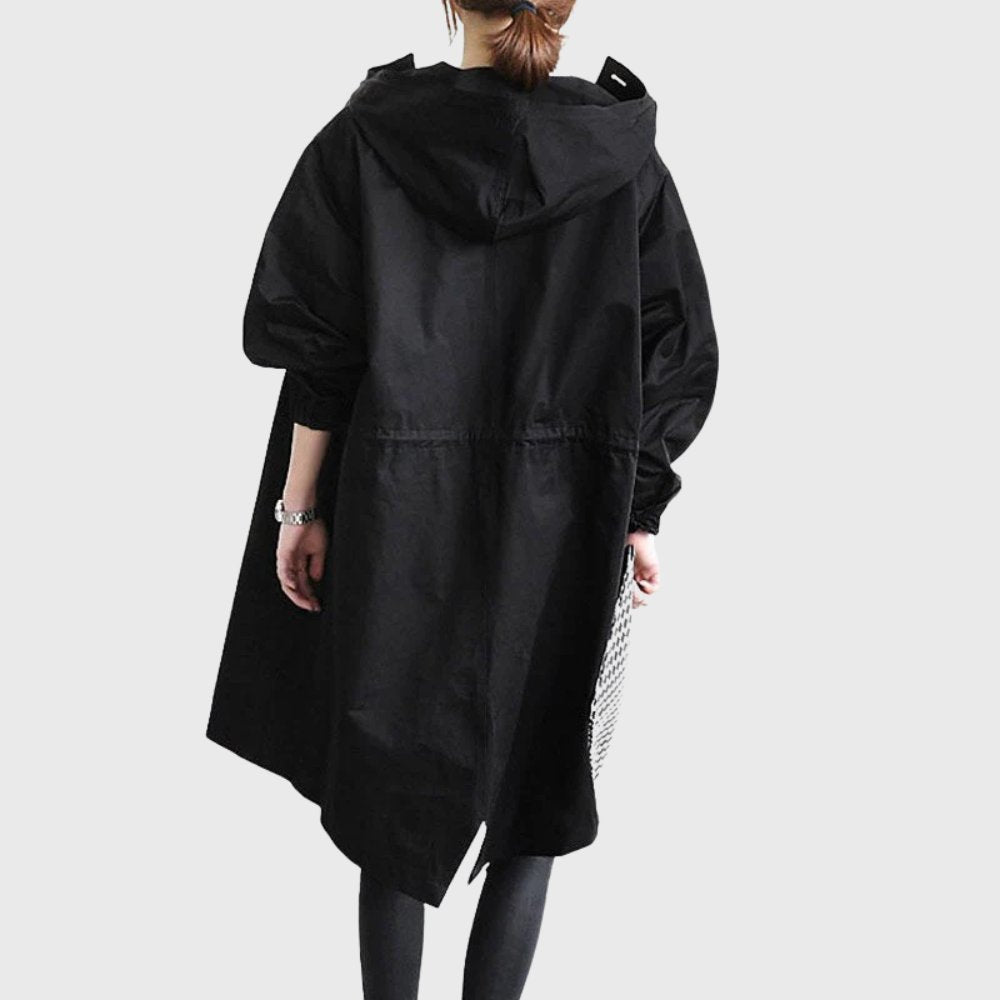 Ruth | Trench-coat long à capuche, coupe décontractée