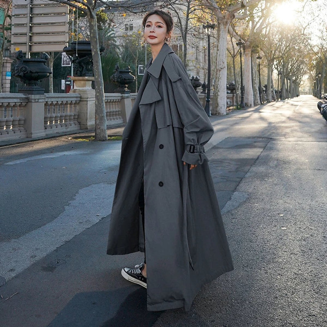 Lena | Trench-coat long oversize luxueux à double boutonnage