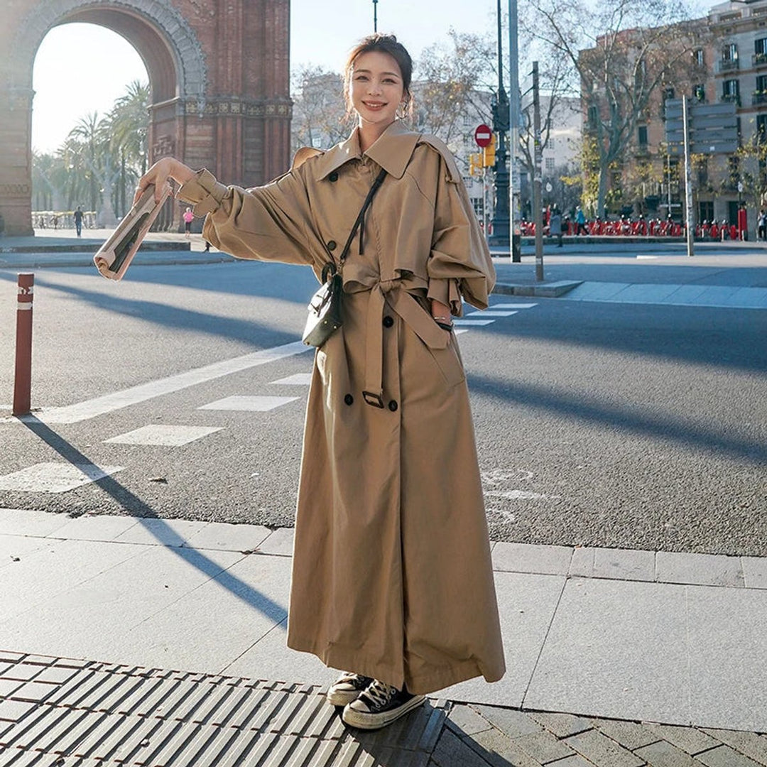 Lena | Trench-coat long oversize luxueux à double boutonnage