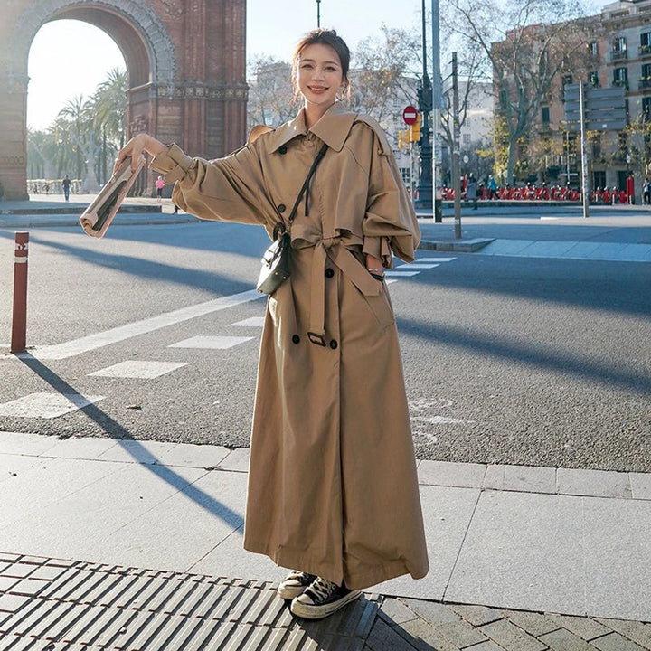 Lena | Trench-coat long oversize luxueux à double boutonnage