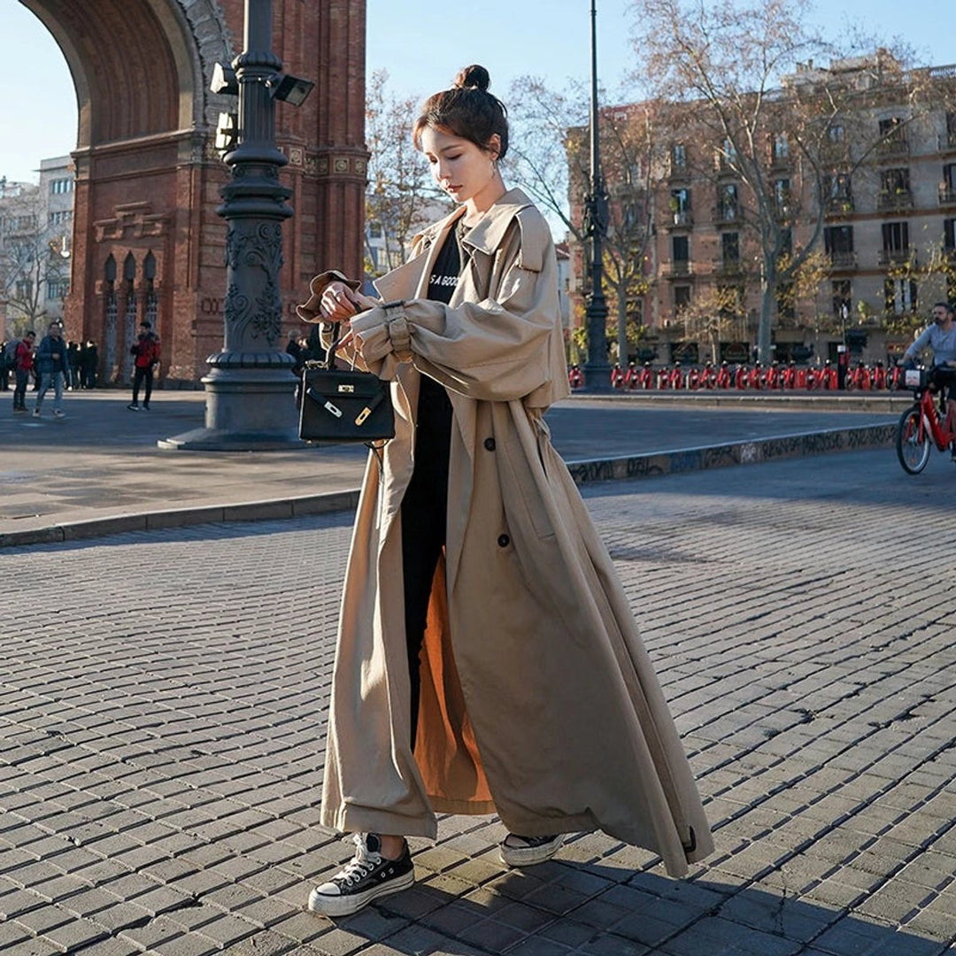 Lena | Trench-coat long oversize luxueux à double boutonnage