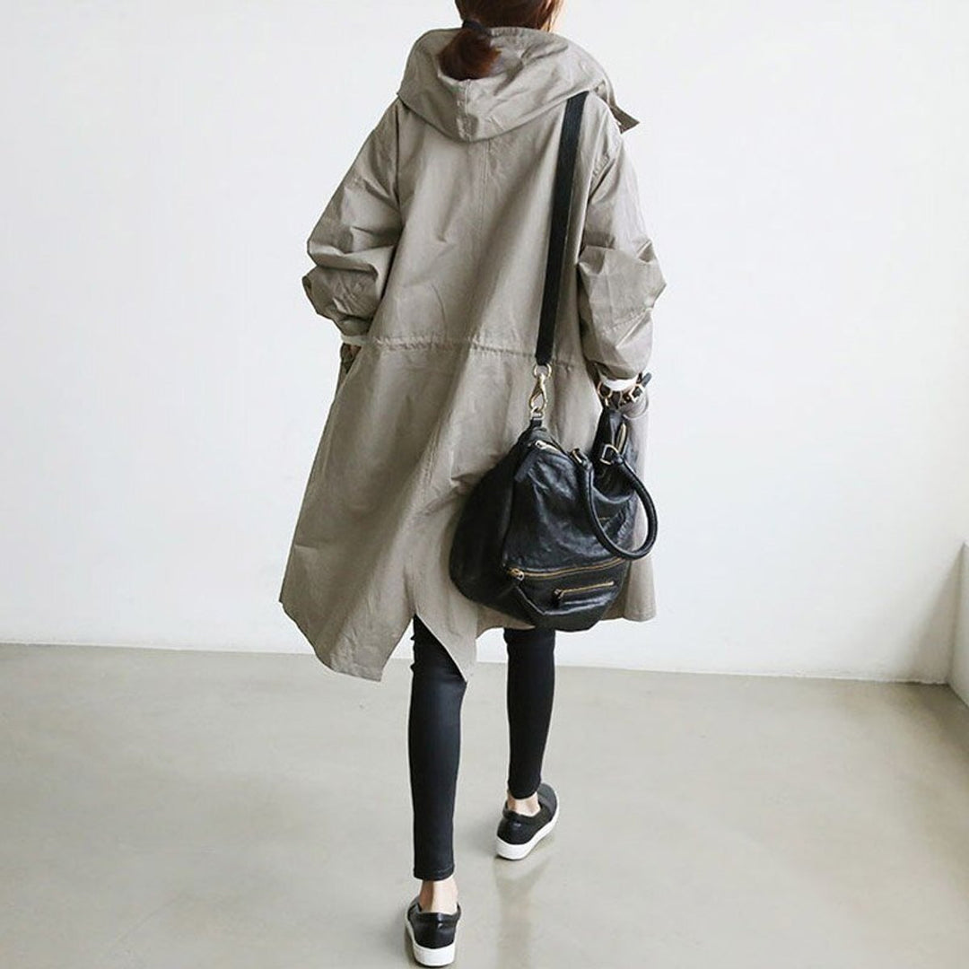 Maisie | Manteau oversize douillet à capuche et fermeture boutonnée sur le devant