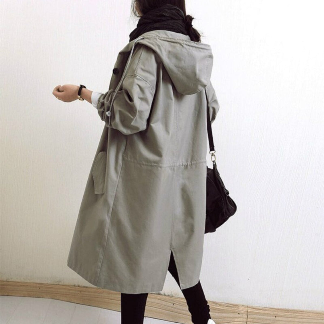 Maisie | Manteau oversize douillet à capuche et fermeture boutonnée sur le devant