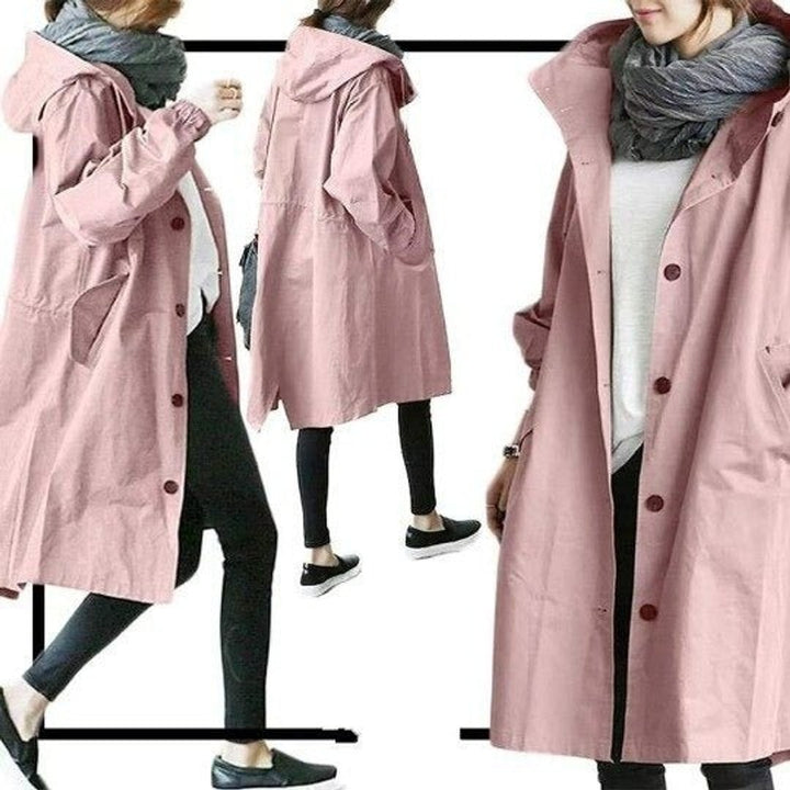 Maisie | Manteau oversize douillet à capuche et fermeture boutonnée sur le devant