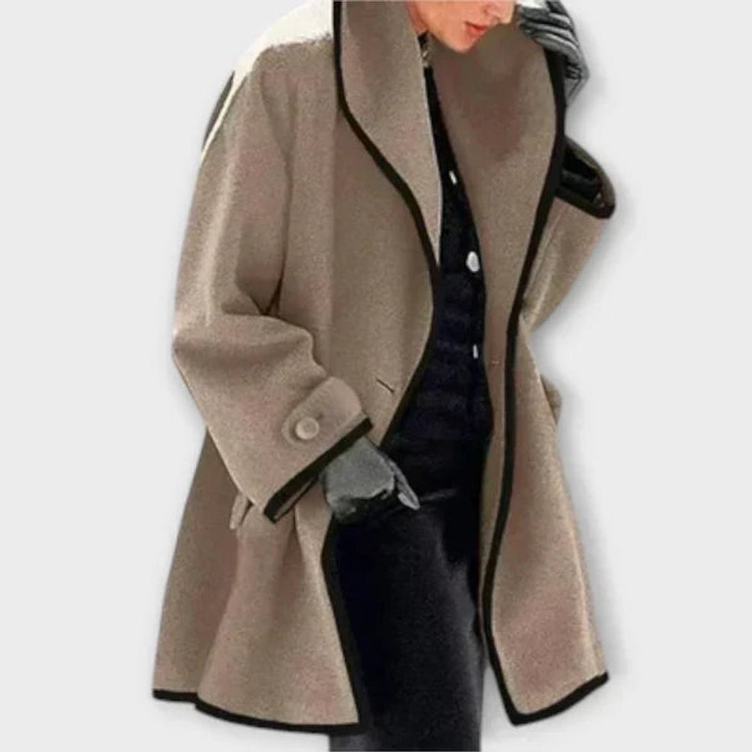 Flora | Manteau oversize avec bordure contrastante