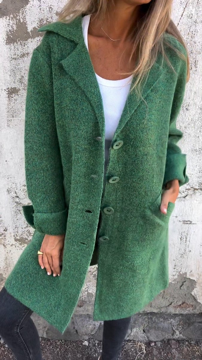Lucille | Manteau long à col à revers, coupe décontractée