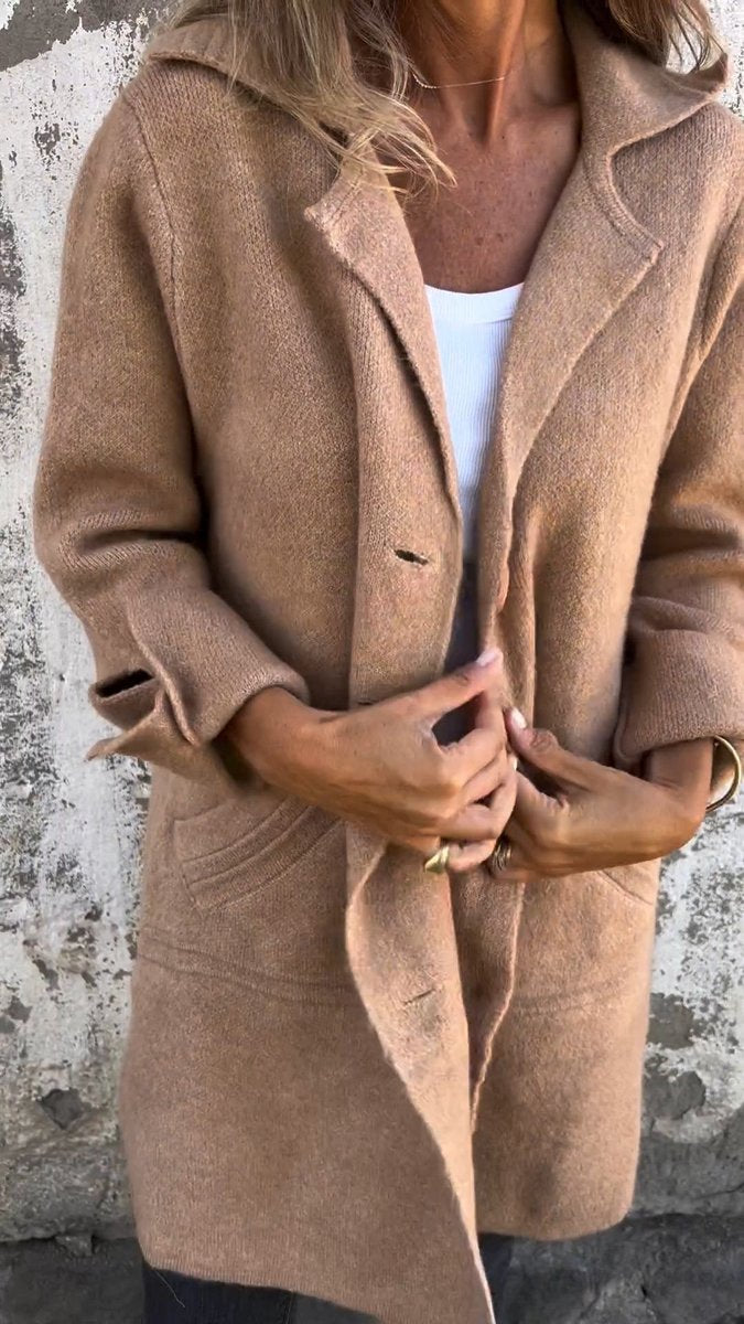 Lucille | Manteau long à col à revers, coupe décontractée
