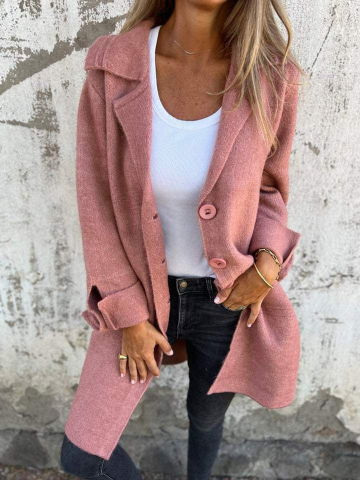 Lucille | Manteau long à col à revers, coupe décontractée
