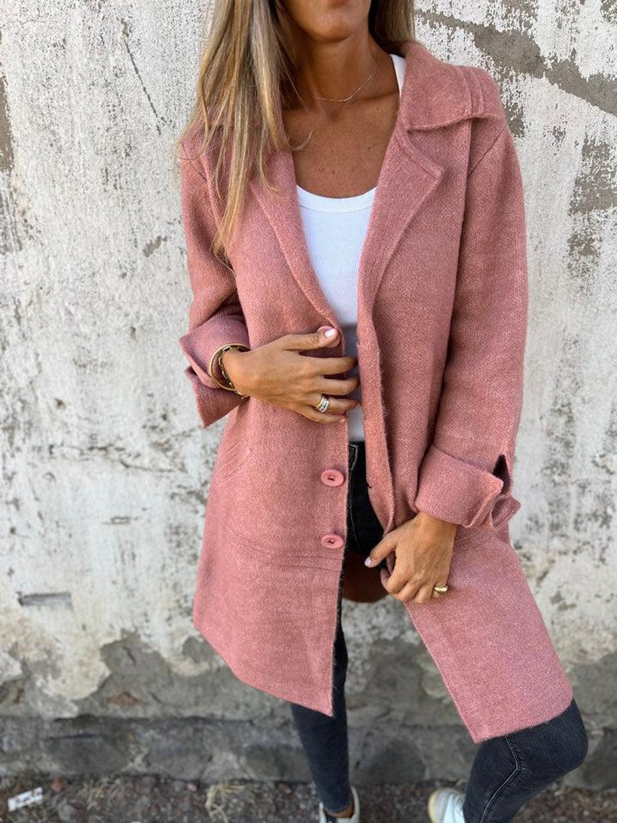 Lucille | Manteau long à col à revers, coupe décontractée