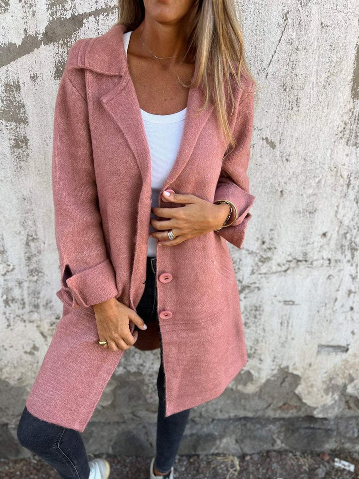 Lucille | Manteau long à col à revers, coupe décontractée