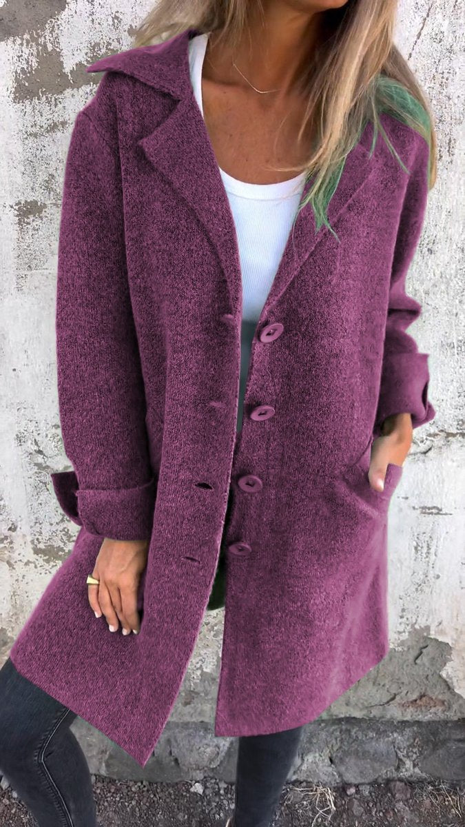 Lucille | Manteau long à col à revers, coupe décontractée