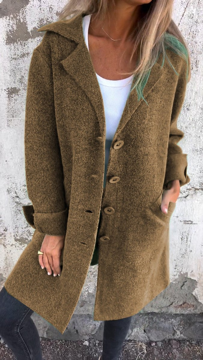 Lucille | Manteau long à col à revers, coupe décontractée