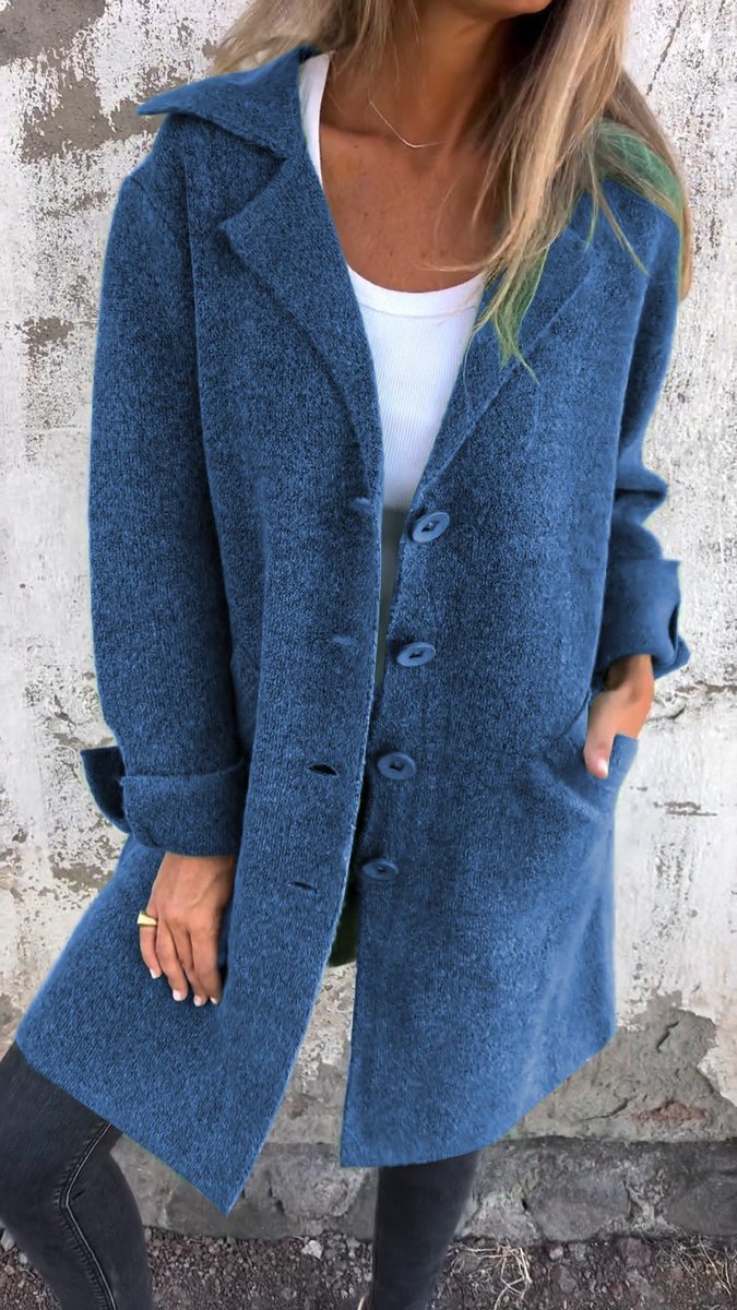 Lucille | Manteau long à col à revers, coupe décontractée