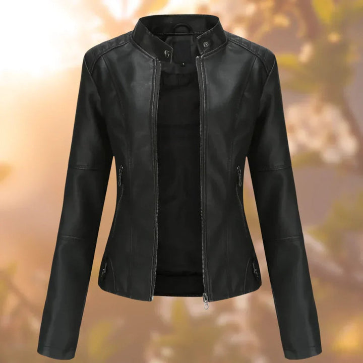 Larissa | Veste de motard élégante et ajustée à fermeture éclair pour femme