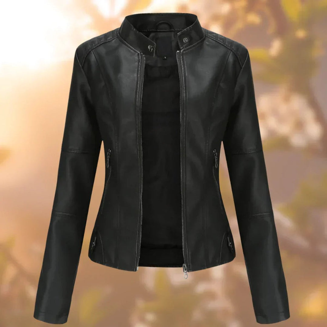 Larissa | Veste de motard élégante et ajustée à fermeture éclair pour femme