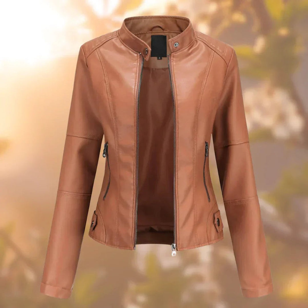 Larissa | Veste de motard élégante et ajustée à fermeture éclair pour femme