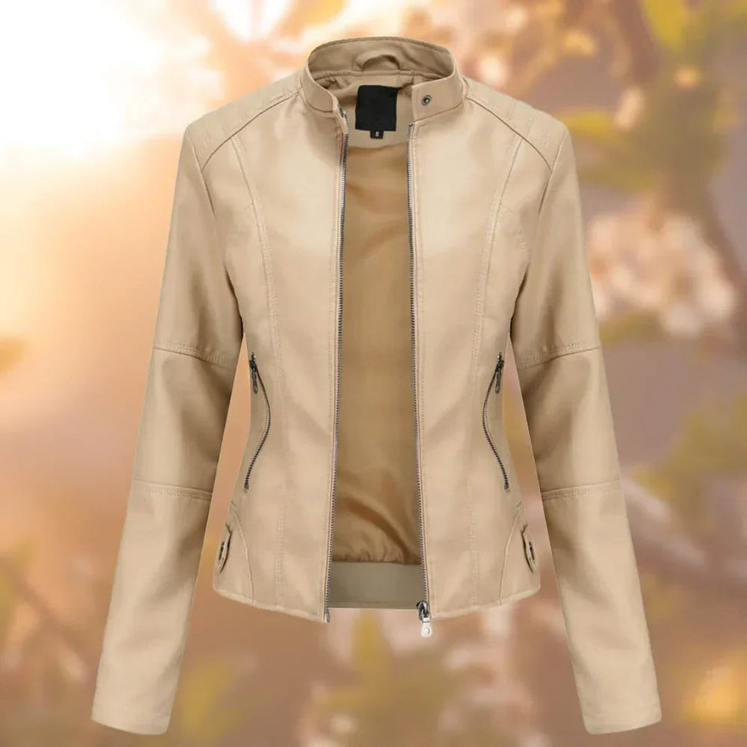 Larissa | Veste de motard élégante et ajustée à fermeture éclair pour femme