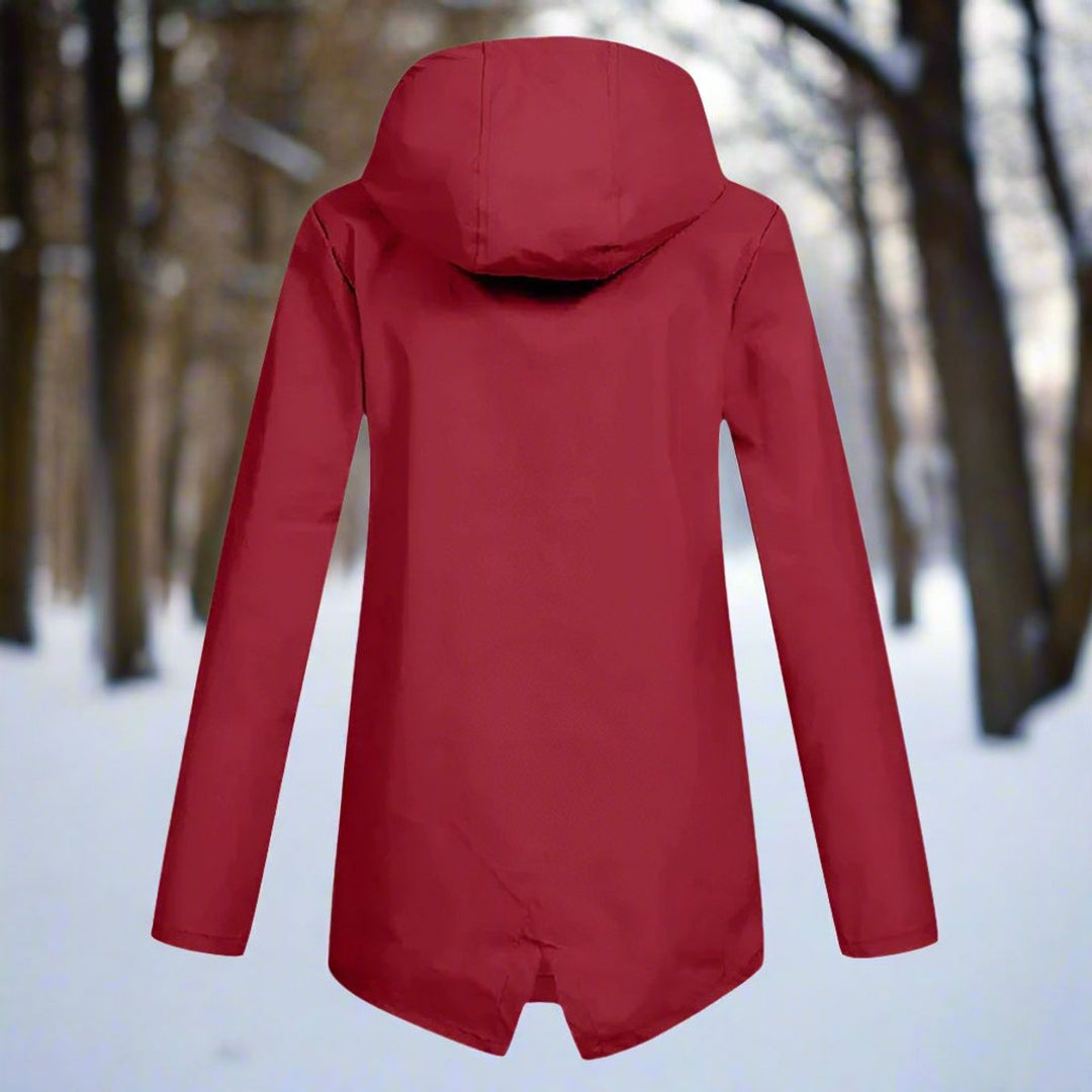 Lorraine | Veste de pluie imperméable élégante à capuche et coupe longue