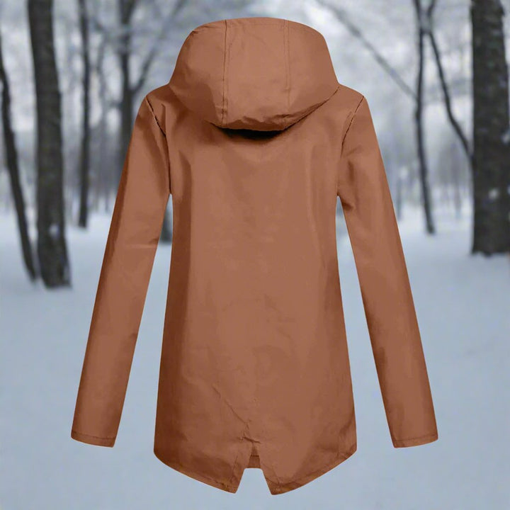 Lorraine | Veste de pluie imperméable élégante à capuche et coupe longue